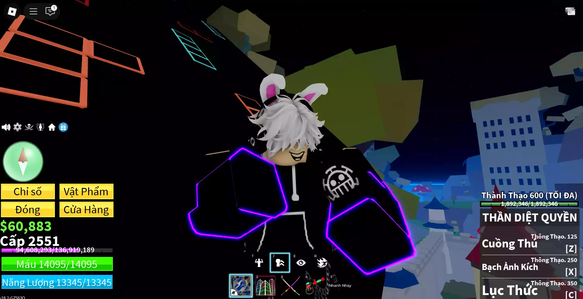 Acc đang ăn creation + Godhuman + CDK + Thỏ V3