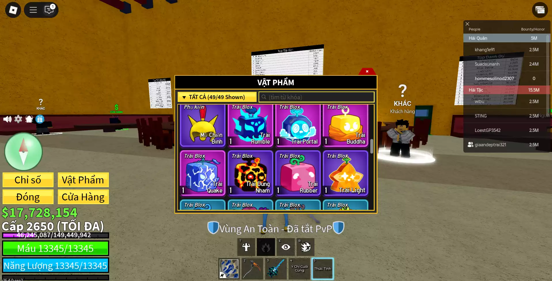 Human V4 Full Gear + Godhuman + SG + Max level + Buddha, Portal rương + Gần 20M Beli