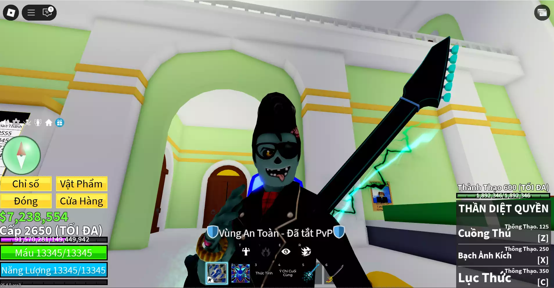 Acc Human V4 (Full Gear) đang ăn Kitsune + Godhuman + SG + Max  level + Gravity rương