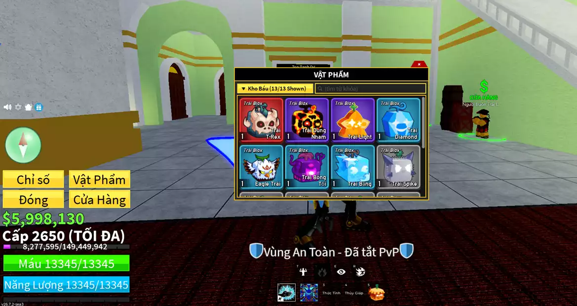 Kitsune đang ăn + T rex + Godhuman + Cá V4 full gear