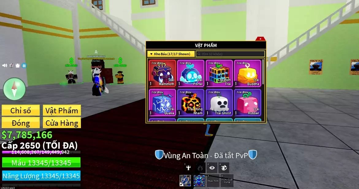Kitsune đang ăn  + Mammoth + Godhuman + Người V4 full gear