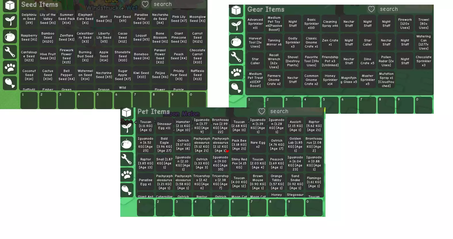 Ảnh vuờn đẹp nhiều pet xịn còn  2 quả 4tỉ ,có chơi rolox lv2534 : lưỡi hái ,gas đã ăn, control ,Người V3