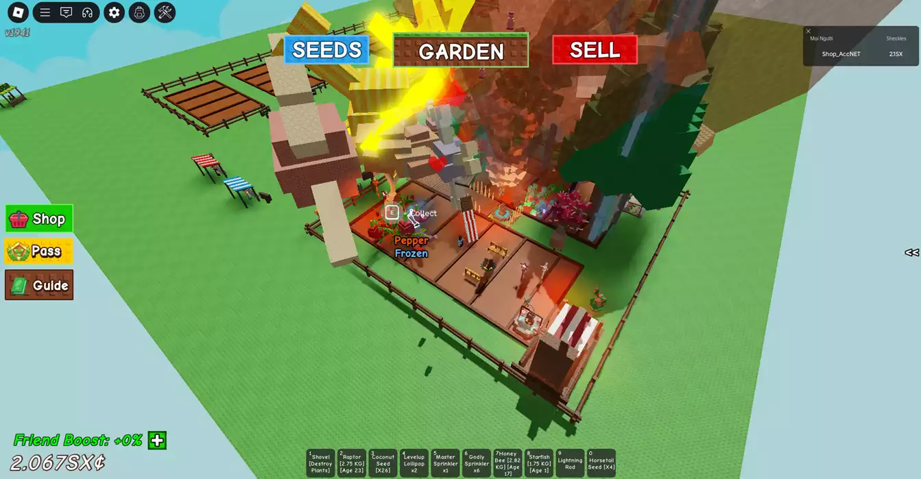 vườn đẹp,có chơi blox lv 2603 ,skull guitar