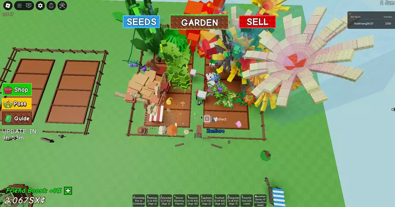 vườn đẹp , có chơi blox lv 2650 , Cá V3