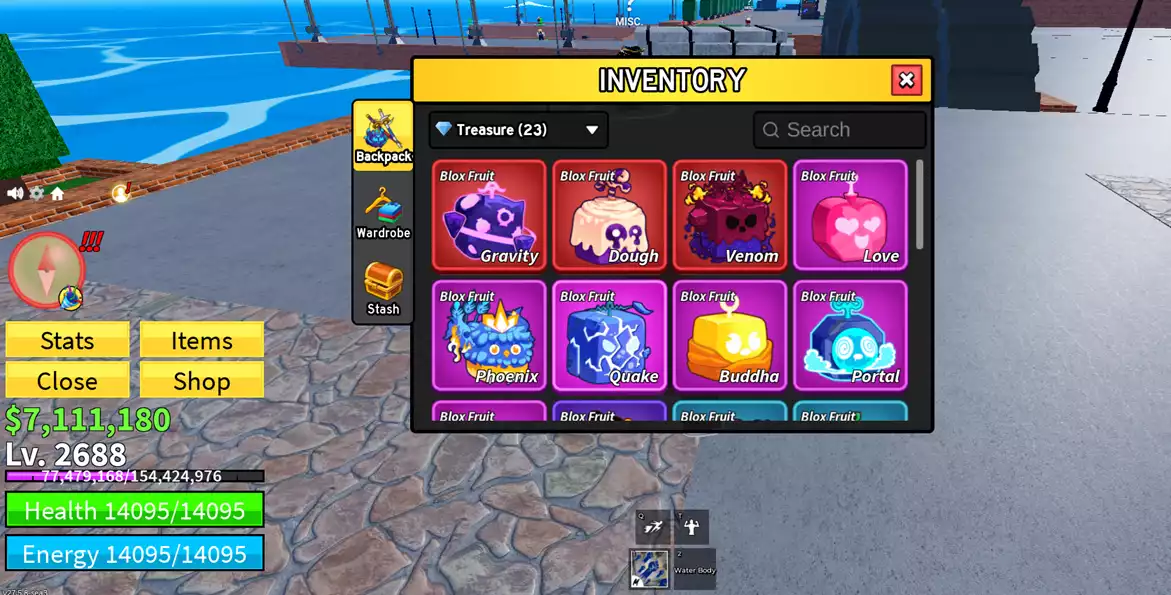 Gravity , Mochi ,Venom + Lưỡi hái + Godhuman + Cá V3