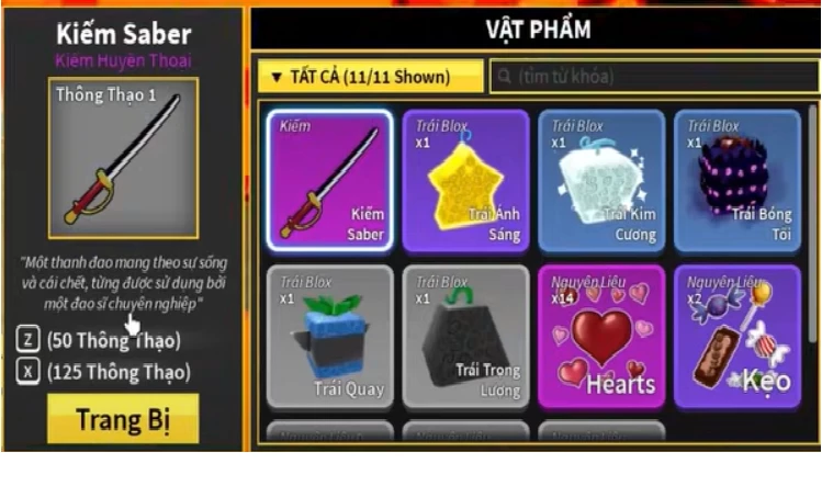 Hướng dẫn chi  tiết cách lấy thanh kiếm Saber