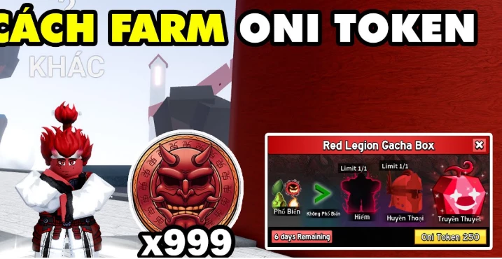 Hướng dẫn cách farm và sử dụng Oni Token trong Update Blox Fruits