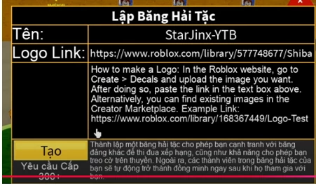 Cách tạo băng Hải Tặc (Crew) trong Blox Fruit cực dễ