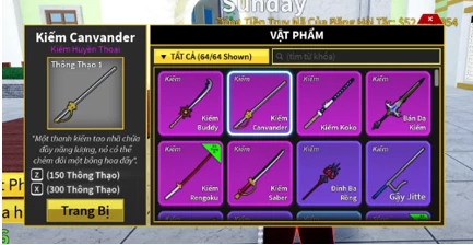 Hướng dẫn cách lấy kiếm Canvender trong Blox Fruits