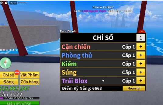 Cách Reset chỉ số không cần code Reset Stats