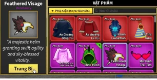 Cách lấy phụ kiện mới Feathered Visage trong Blox Fruits
