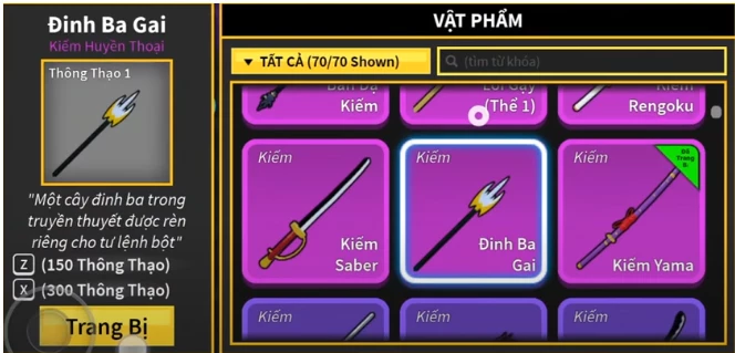 Hướng dẫn cách lấy đinh ba gai (SPIKEY TRIDENT)